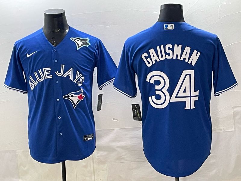 Men 2025 Toronto Blue Jays #34 Gausman blue Game Nike MLB Jersey style 02->->